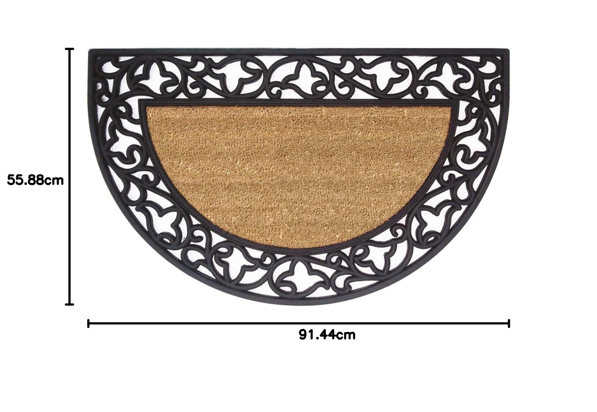 Zerbino Semicircolare Antiscivolo Tappetino Porta Esterni Cocco Gomma
