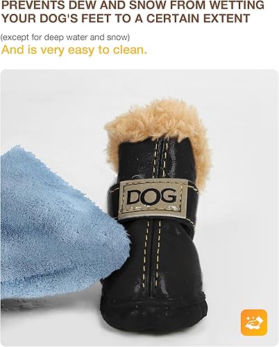 Miniatura 7 de Botas antideslizantes para perros, envío desde Estados Unidos, zapatos calientes para el invierno, antideslizantes, protectores de patas, set de 4