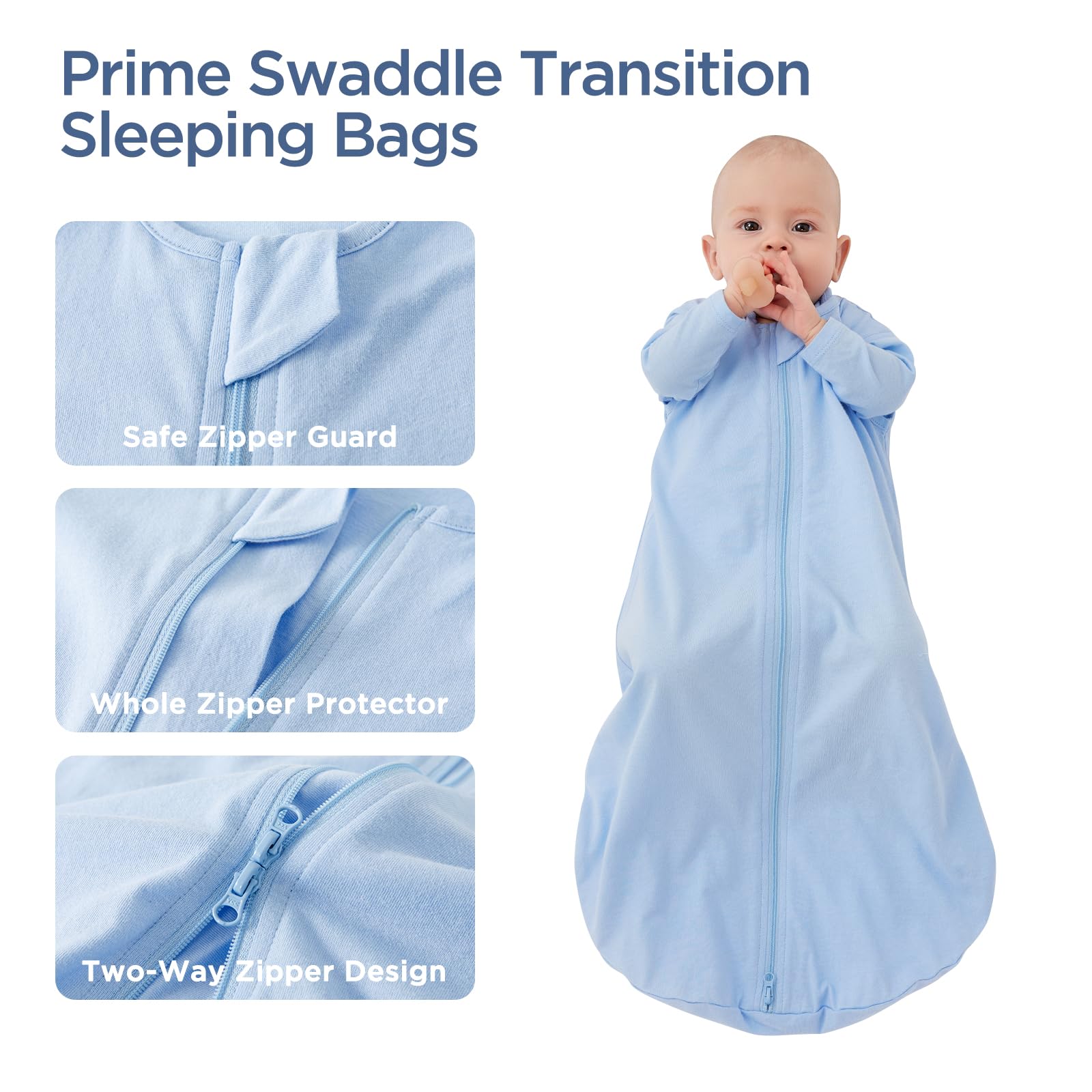 Duomiaomiao Baby Sleeping Bag 2 Pack 1.0 Tog Sleep Sack - Image 3