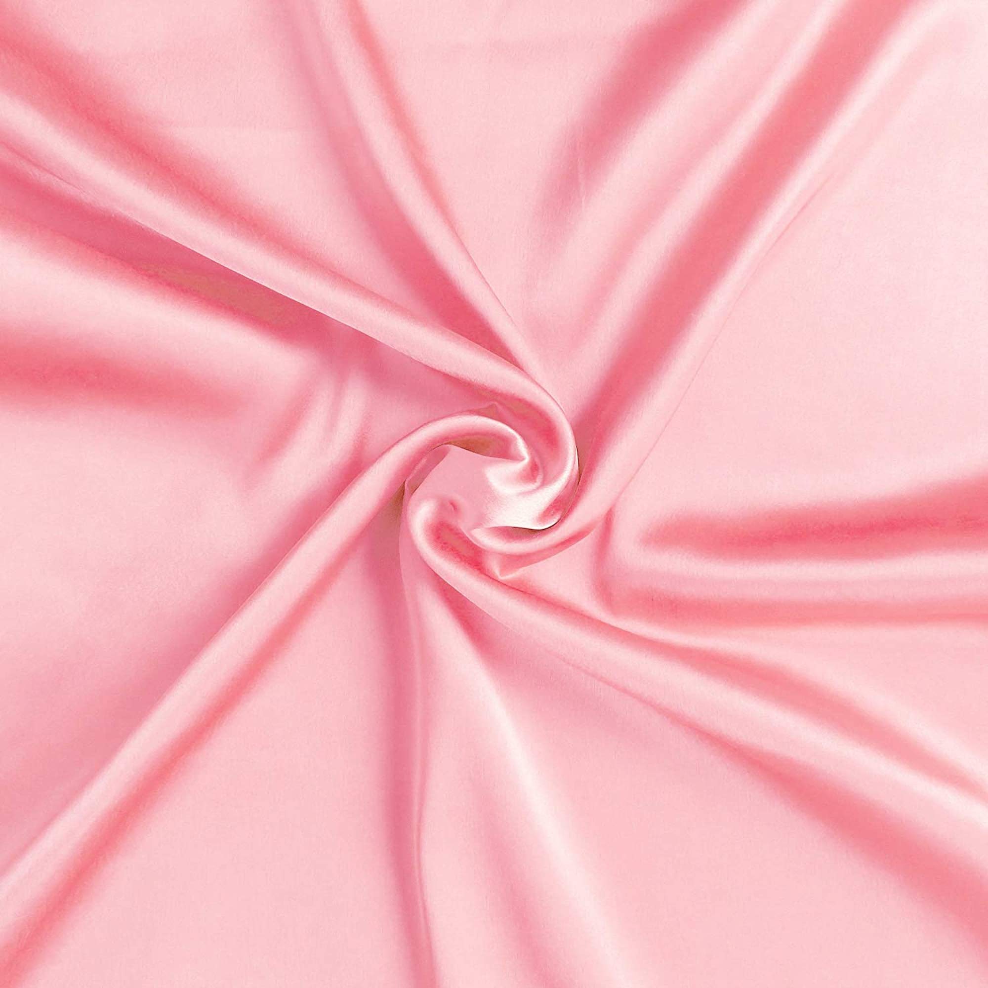 DLK Plain Silky Satin Dress/Pillow Cover/scrunches Fabric Plain Material Silk and Shine Fabric Material (Width:- 44")(Baby Pink,1 Meter), Solid