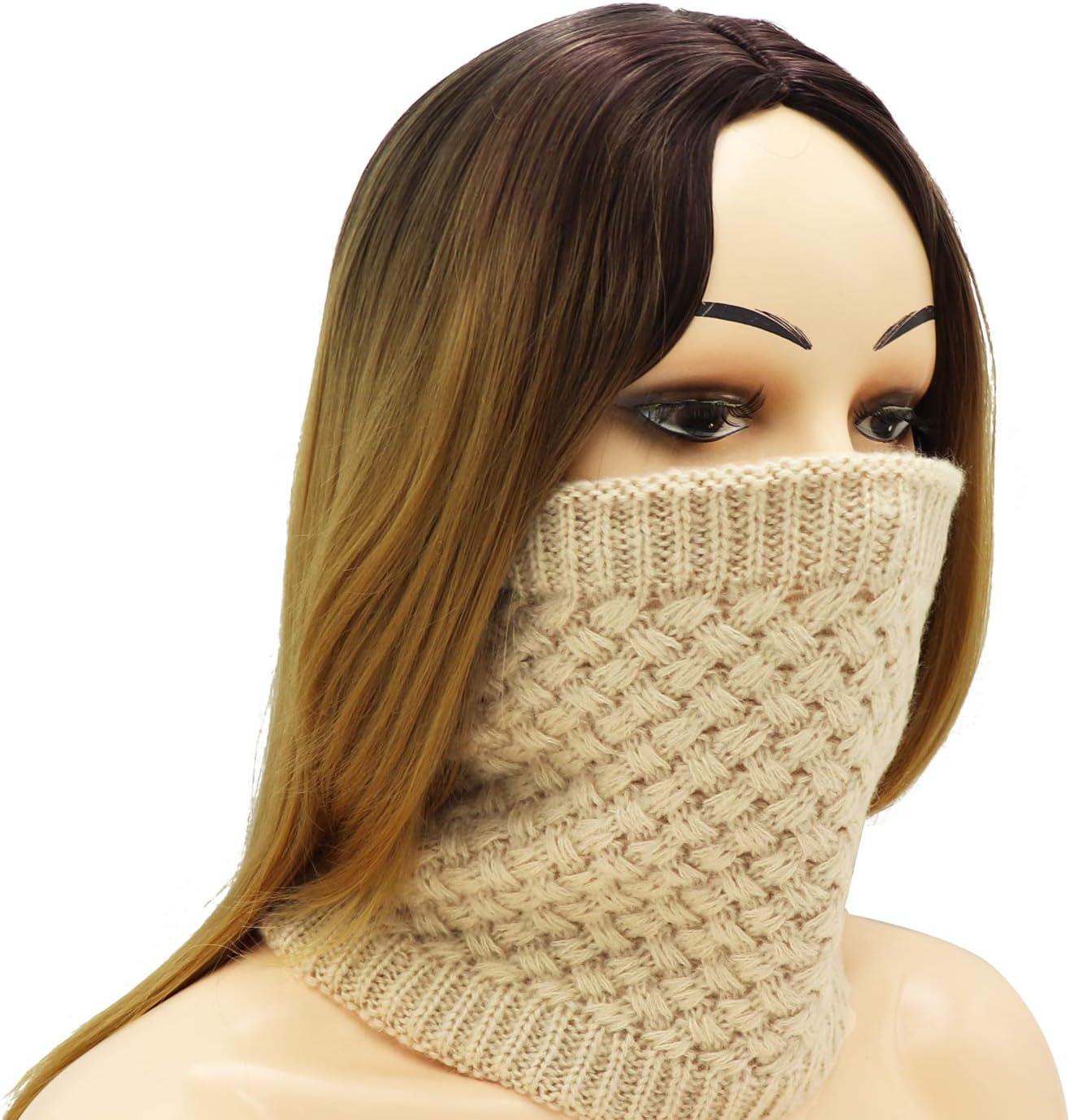 Winter Fleece Lined Knitted Neck Warmer Scarf Neck Gaiter for Women Mens Teens - Image 6