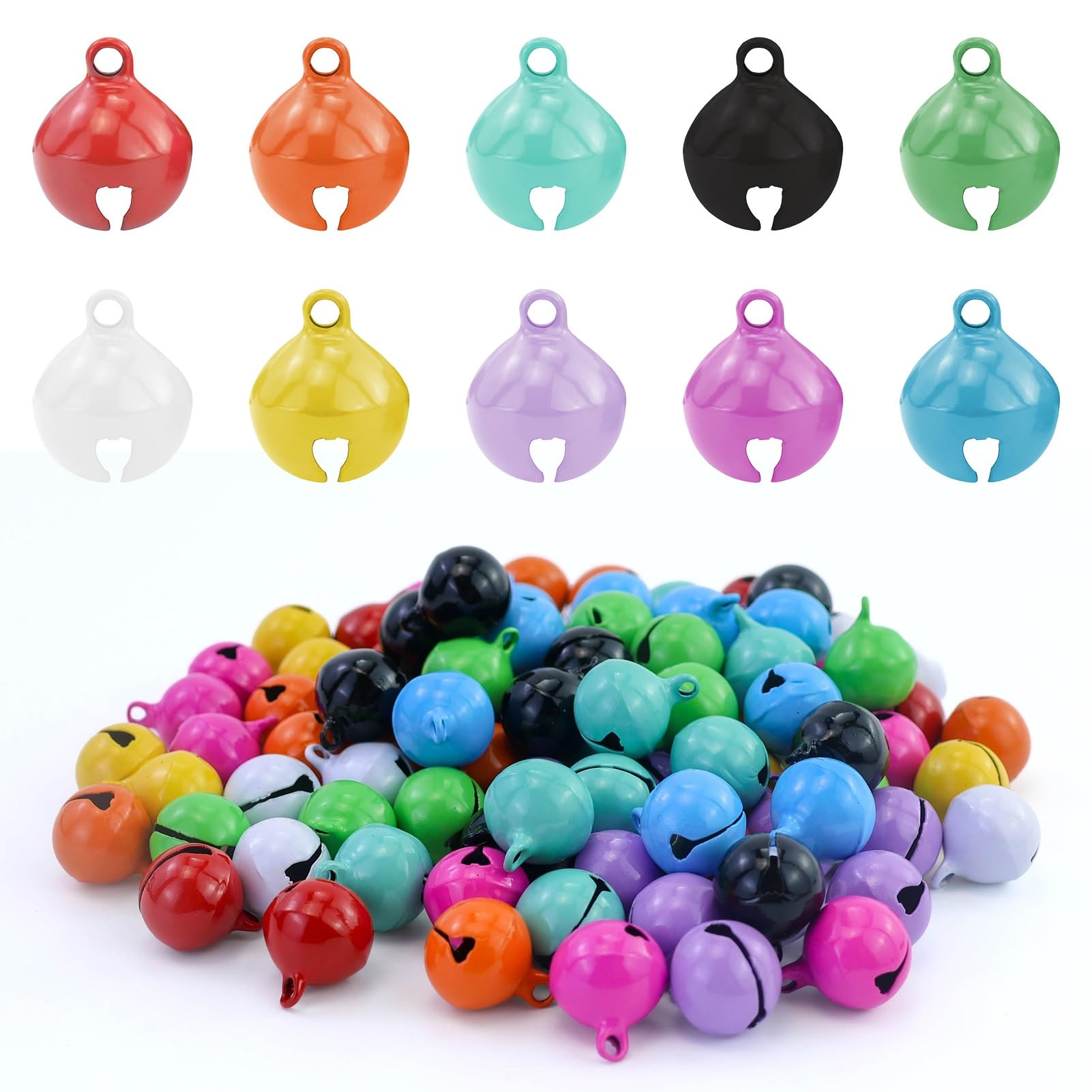 Cascabeles de metal 14 mm para manualidades, colgantes de Navidad para joyas y mascotas