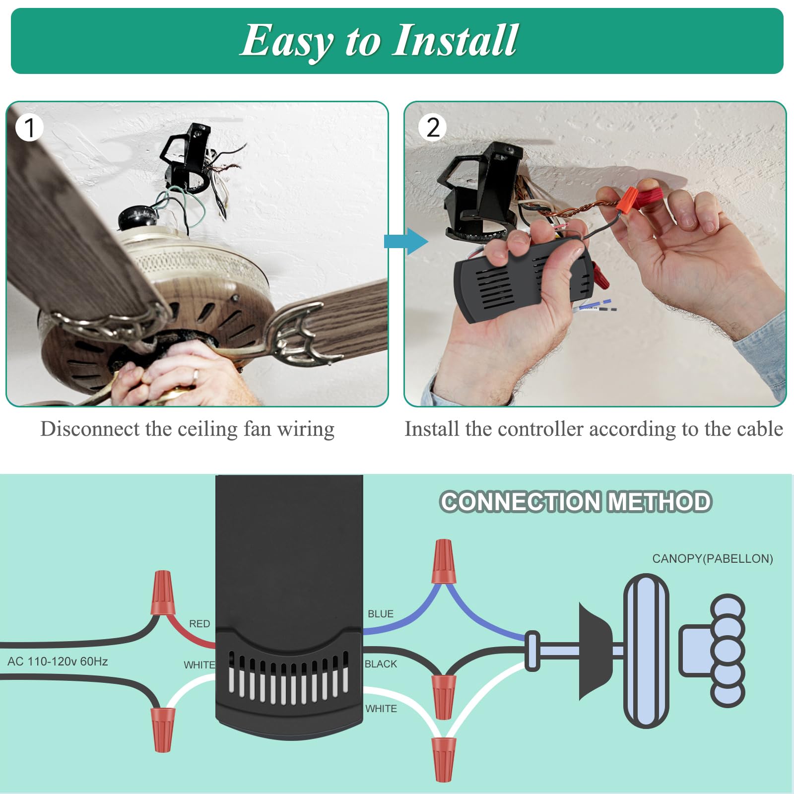 K□a Hampton Bay Universal 3-Speed Ceiling Fan Remote Control Kit