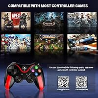Vista 4 de arVin Mobile Game Controller for iPhone & Android with Phone Holder, Bluetooth Gamepad Joystick for iPhone 15/14/13/12/11, iOS, iPad, Samsung Galaxy
