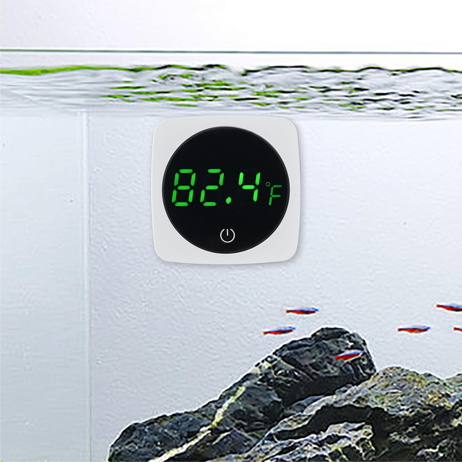 Aquarium Thermometer, Fish Tank Digital Thermometer Stick On, Genaue LED-Anzeige bis ±0.-12.8 °C Aquarium Temperaturanzeige mit Touch-Taste für Fische, Betta, Axolotl, Aquatic oder Schildkröte (1)