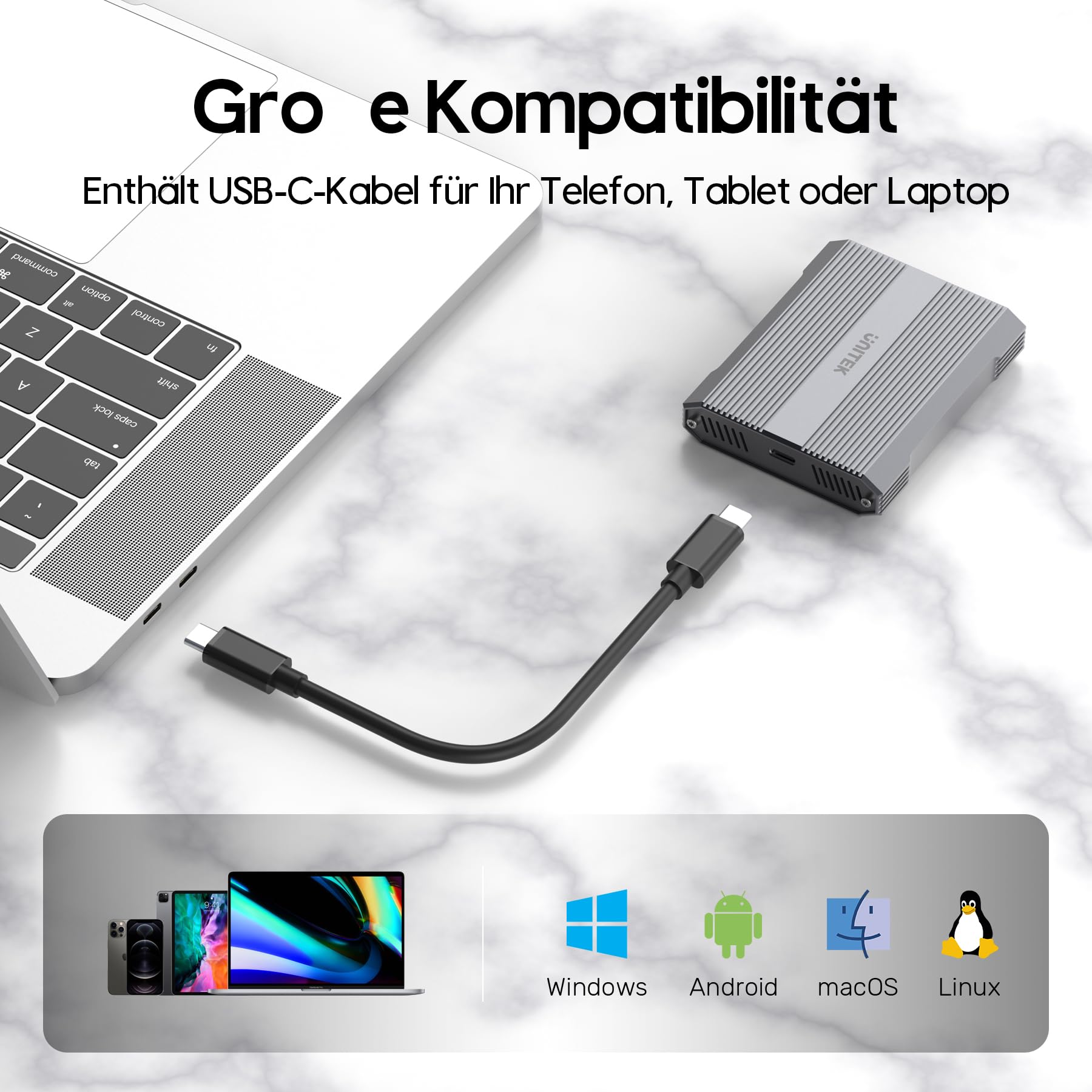 CFexpress Typ B Kartenleser, SD4.0 USB 3.2 Gen 2 10 Gbps, Tragbarer Adapter | Mit Zwei Steckplätzen für Speicherkarten, Unterstützung Android/Windows/Mac/Linux
