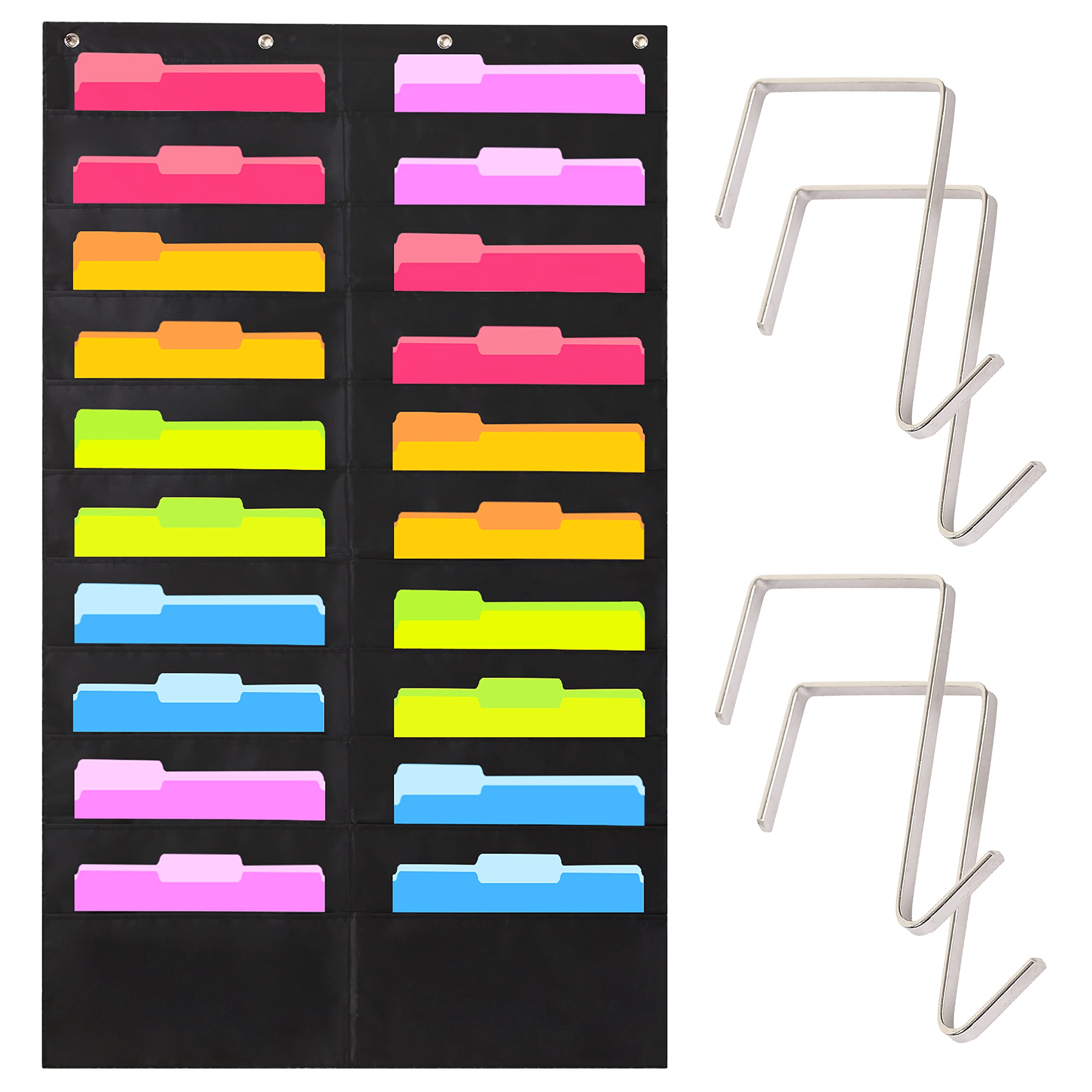 Snapklik.com : Black Pocket Chart For Classroom - 20 Pocket Storage ...