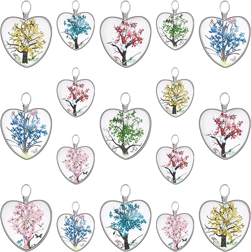 20 piezas de 2 tamaños de flores secas prensadas con flores secas de encaje de colores mezclados de resina transparente colgante para hacer joyas,