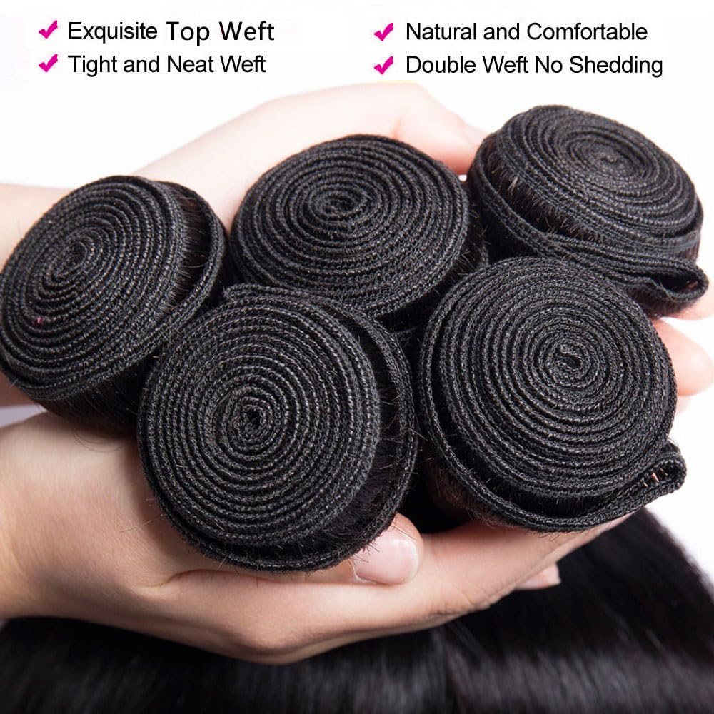 10A Brazilian Virgin Straight Human Hair Bundles 3 Bundles 12 14 16 Inch Amazon.com : 10A Straight Bundles Human Hair 12 14 16 Inch  main image 3