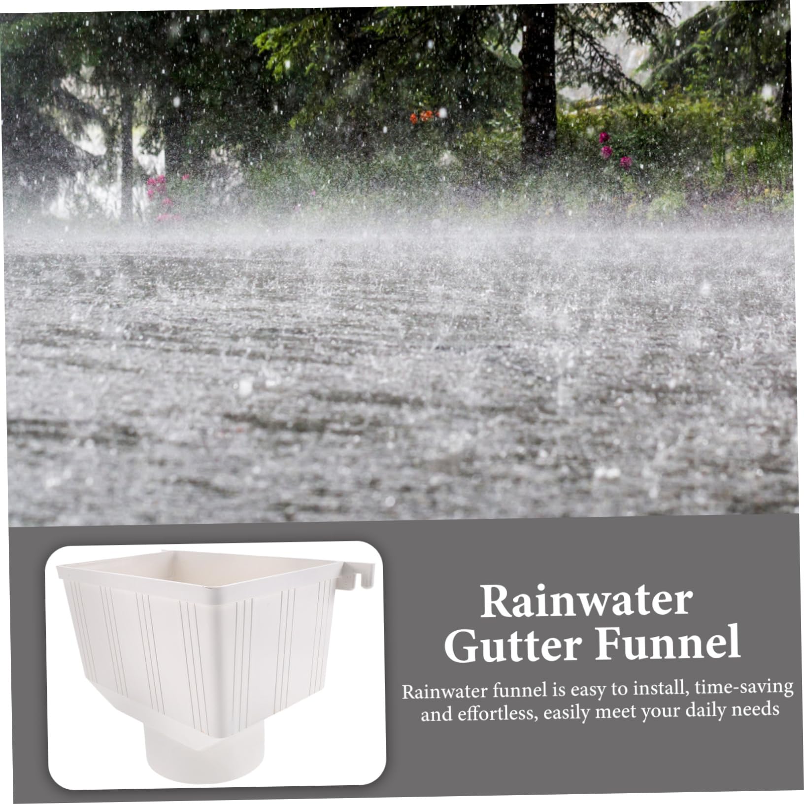 OSALADI Downspout Rinnen Wassertrichter Pvc Fallrohr Adapter 10.63X5.91X7.48In Regenfass Diverter Für Dachrinne Wassersammelsystem Anschluss