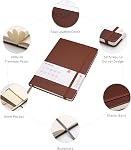 Hardcover Journal des carnets 160 Pages, Cahiers de Journaux Linéaires pour le Travail, 100Gsm Papier épais de qualité supérieure avec poche, moyen 5.7"x8.4" (brun, règle)