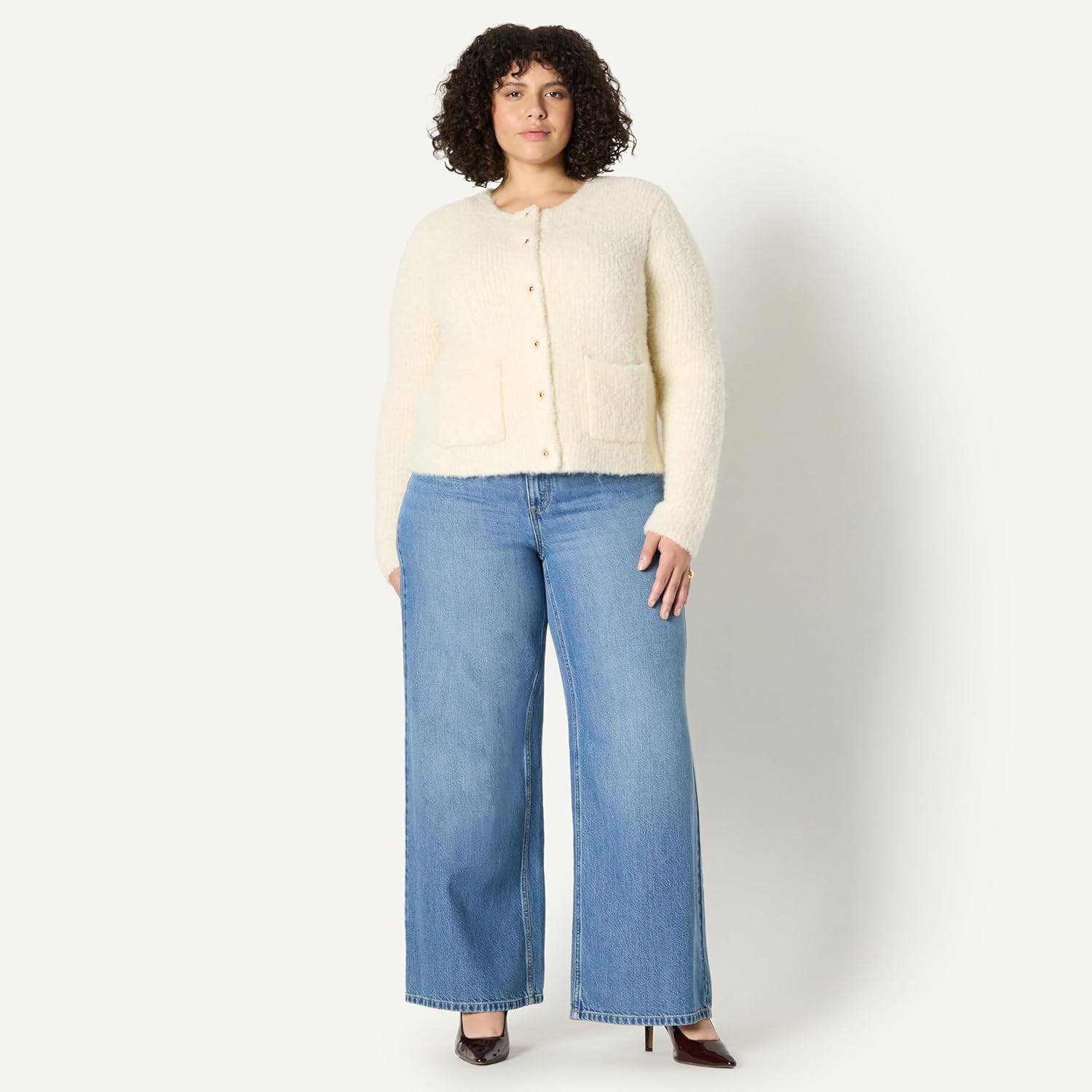 Amazon Essentials (Demi's Pick) Women's Regular-Fit Wool Blend Boucle Button-Down Jacket - Image 7