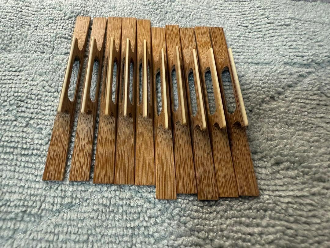 三味線駒 竹駒入骨10個セット(浅黄色)