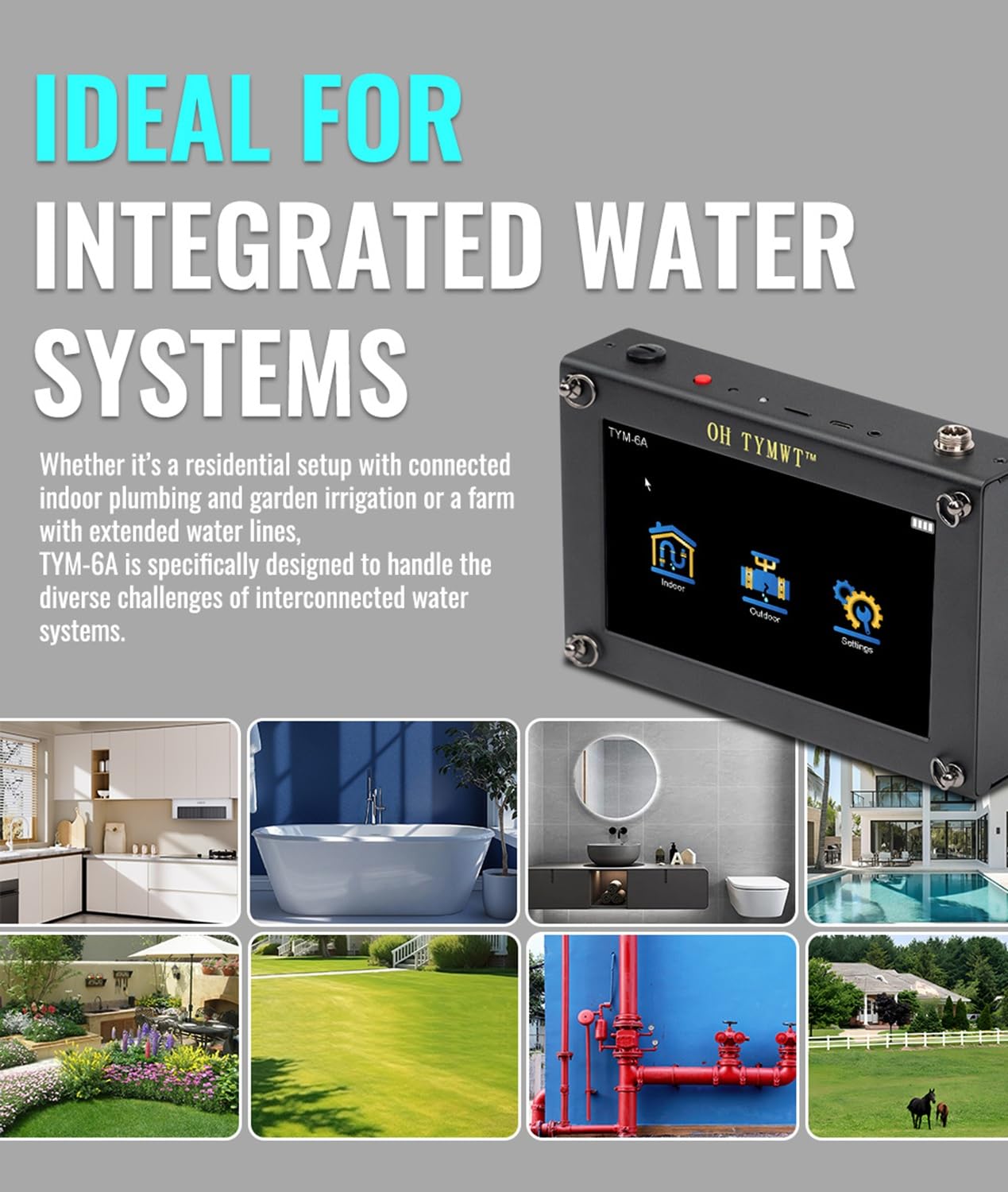 Detector Profesional de Fugas de Agua TYM-6A - Detección por IA, Doble Pantalla, Frecuencia Ajustable para Tuberías