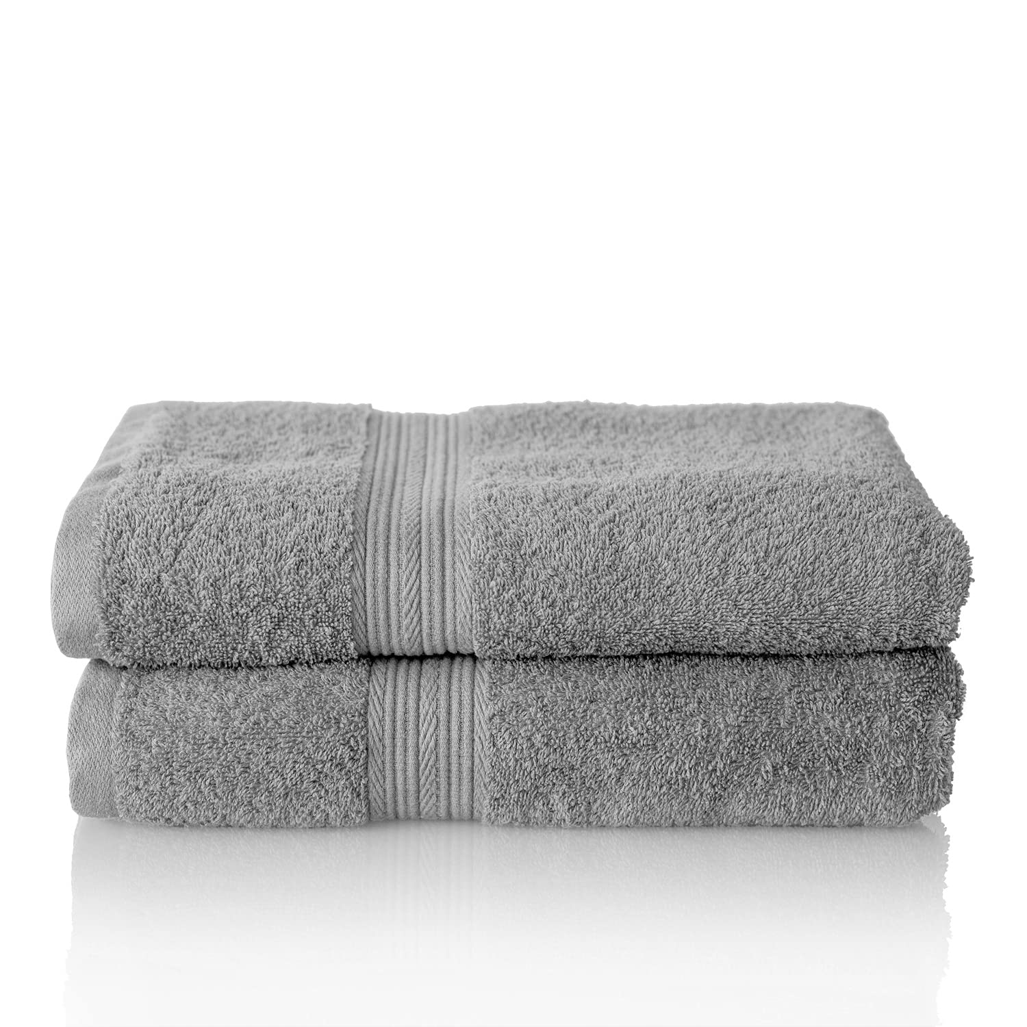 Glart Premium Set of Terry Hand Towels, Colour: Platinum Grey, 2X Bath Towels 70 X 140 cm