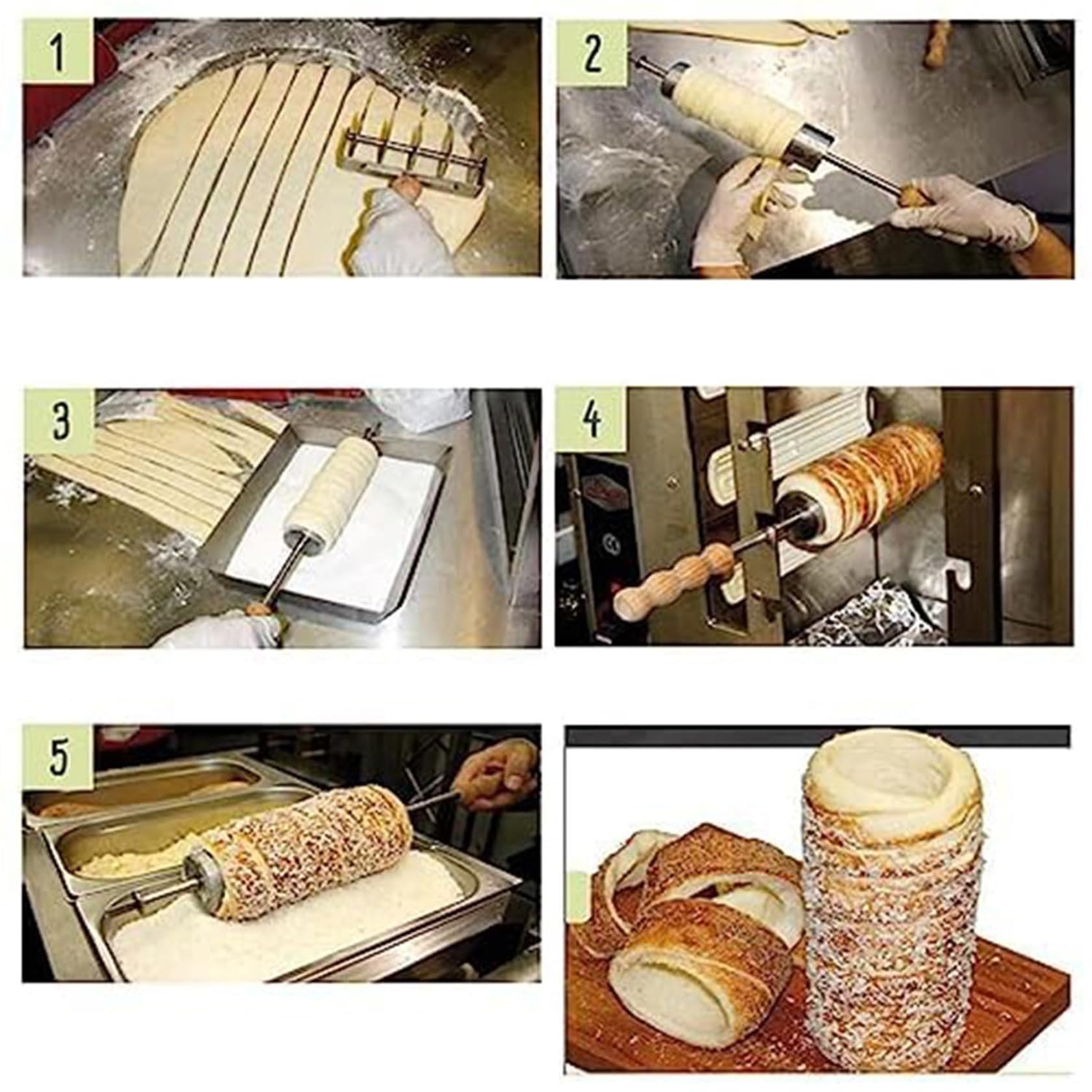 Electric Cone Chimney Bread Roll Maker, 1500W Electric Stainless Steel Toaster Machine, Chimney Cake Making Machine Oven Machine with 2 Stainless Steel Bars,220V