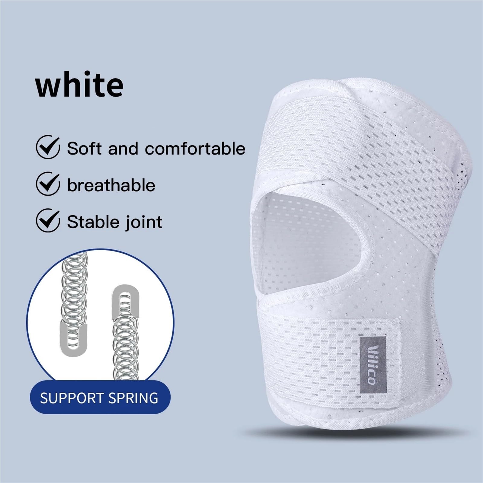 Sport-Knieschoner 1Pc Knieorthese mit seitlichen Stabilisatoren, atmungsaktiv, verstellbar, Lauftraining FüR Sportarten(S)