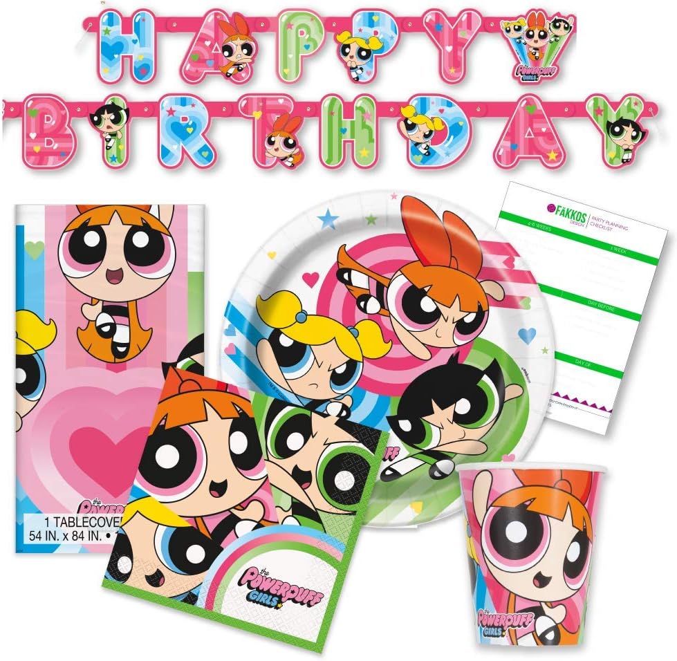 Powerpuff Girls Birthday Party Supplies for 16 Guests