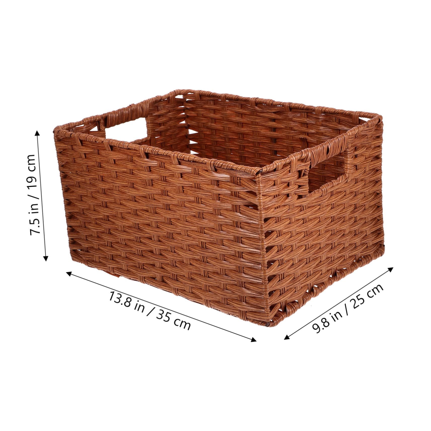 IMIKEYA Cesto Portaoggetti da Tavolo Intrecciato Effetto Rattan Grande Capacità in Ferro e Pp, Design Retrò per Scuole e Case, Soluzione Pratica di Stoccaggio