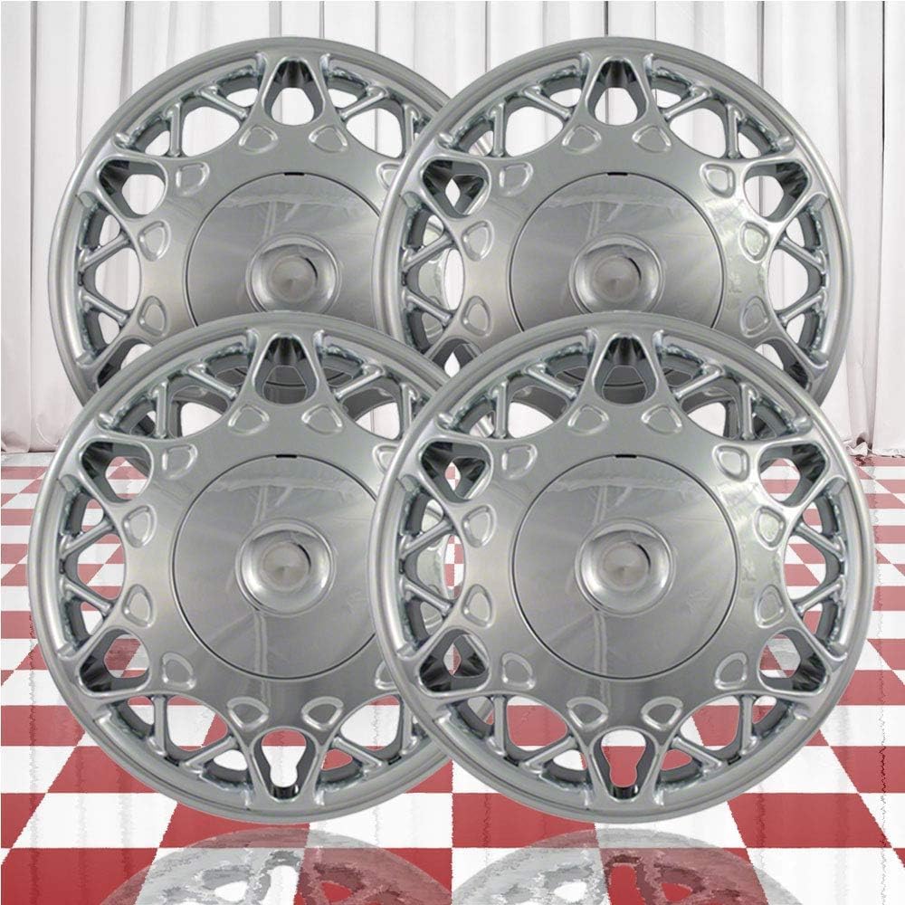 Set of 4 15" Screw-on Silver Hubcaps for Buick Century 1997-2005