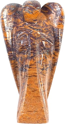 "Caligrafía Mariam - Figura curativa de ángel de la guarda, cristales de ángel de bolsillo tallados a mano para energía positiva, mini estatua hecha