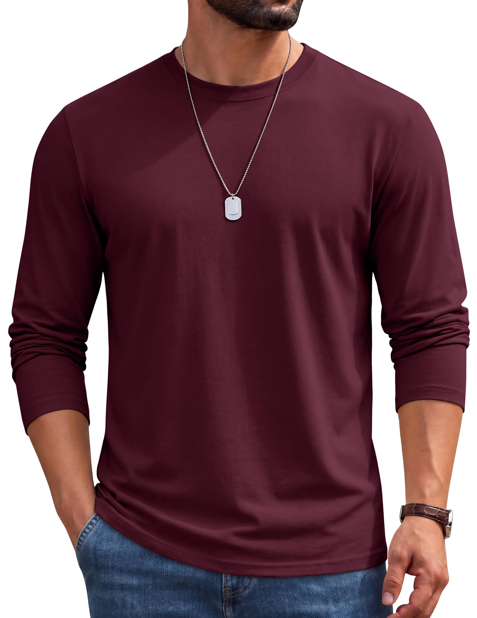 COOFANDY T Shirt Herren 100% Baumwolle Kurzarm T-Shirt Rundhalsausschnitt Basic Tee Männer Sommer Shirt Regular Fit