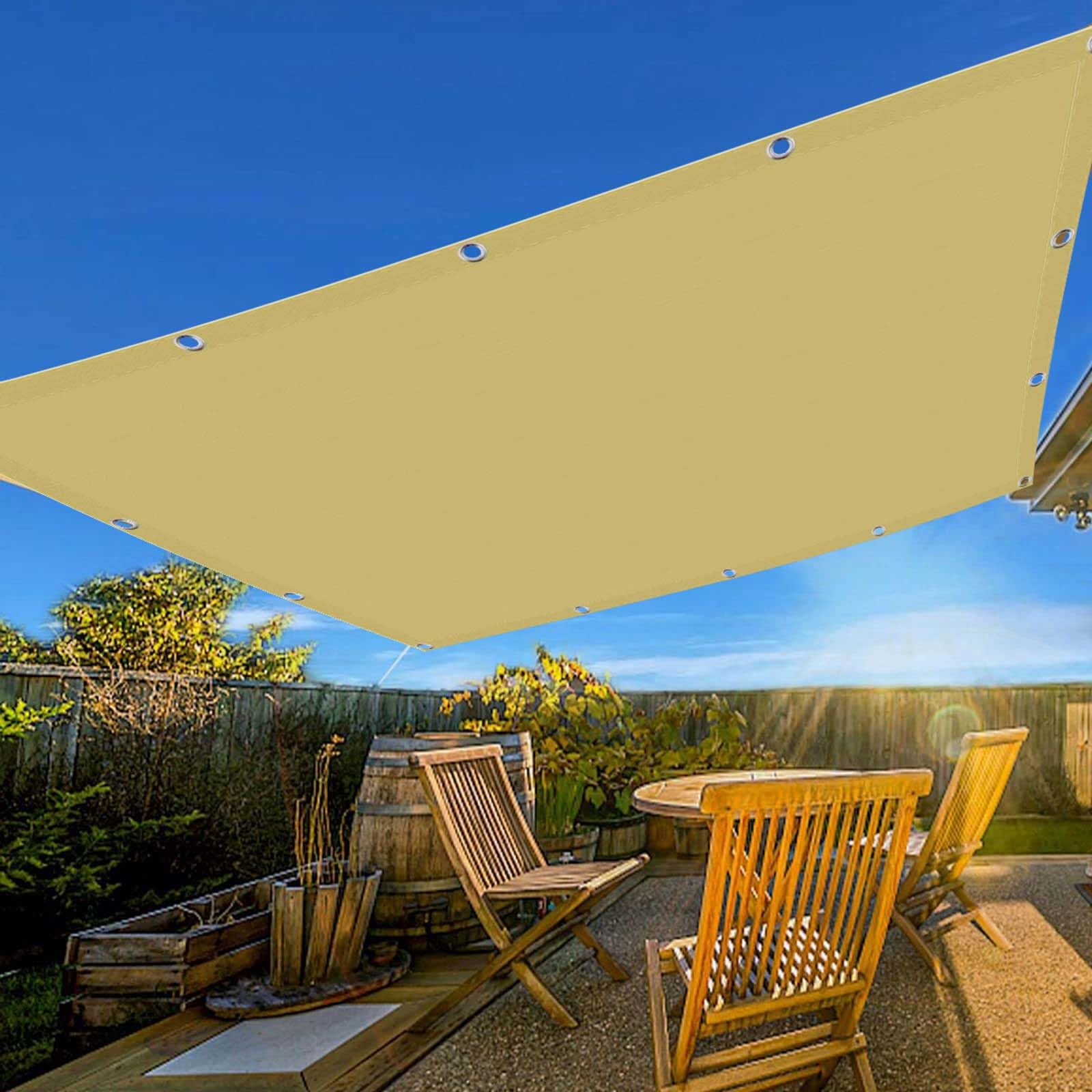 Camping et jardin bien abrités sous cette voile d'ombrage jaune sable étanche