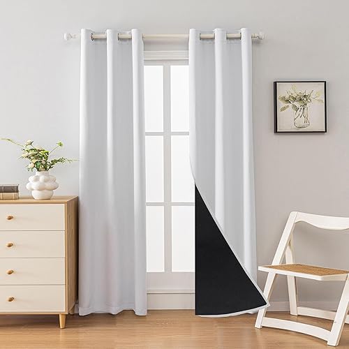 Miniatura 13 de Anytime - Cortina 100 % opaca de 2 paneles, cortinas de ventana con aislamiento térmico para dormitorio, paneles de sombreado completo (gris, 70