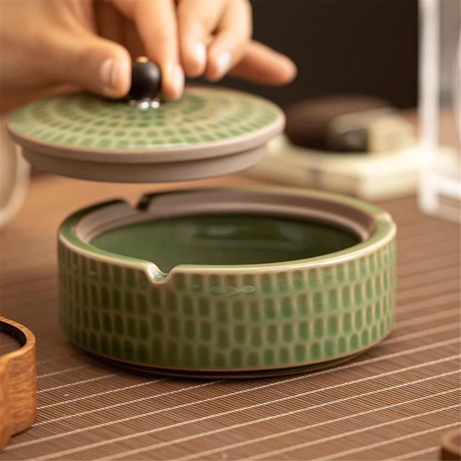 Popielniczka Ceramiczna popielniczka do dekoracji hotelu biurowego(Brown)