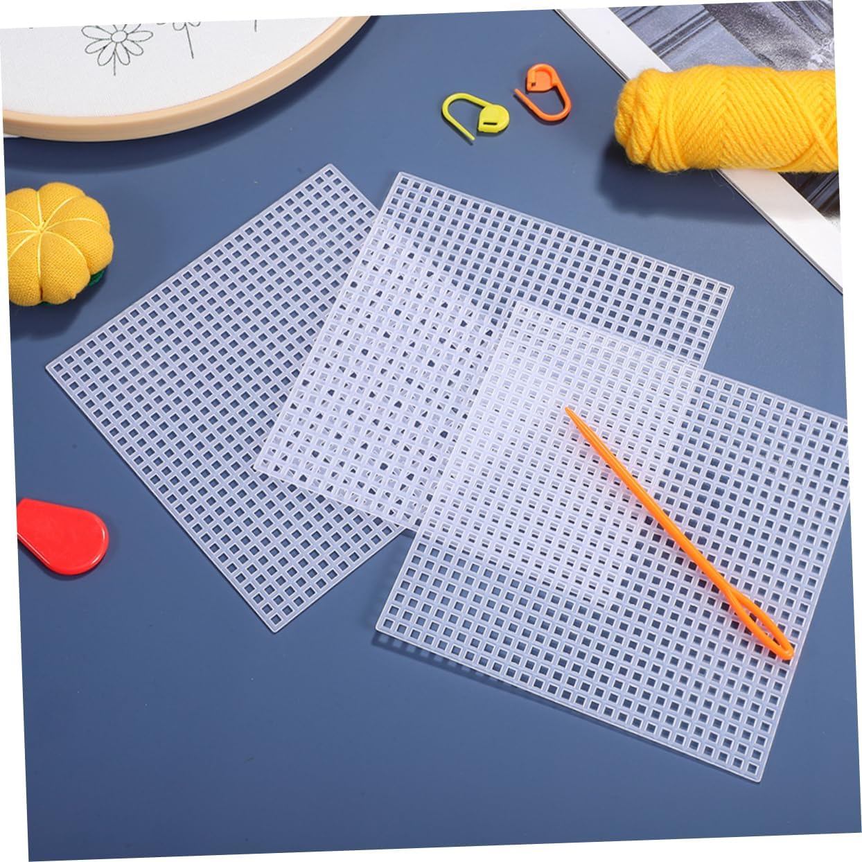 Generic 10Pcs Square Plastic Canvas Sheets Durable Mesh for DIY Craft Projects Reliable Needlework Supplies for Cross Stitch and Yarn Crafting