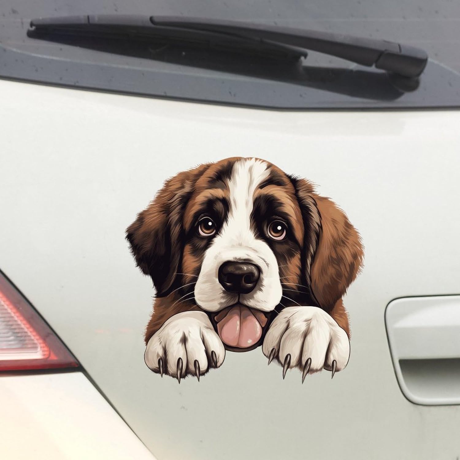 Bernard Dog Stickers for Car Peeking Sneaky Vinyl Decal Die Cut Decals Box Decor Car Decoration Sticker Funny Pet Dog Lover Gifts Car Decal Waterproof Window Stickers Windows Decals image 5