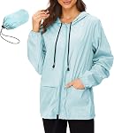 Zando Veste de pluie pour femmes avec imperméable à capuchon pour les femmes Vestes de pluie légère pour femmes Manteau de pluie empaquetable pour femmes imperméable