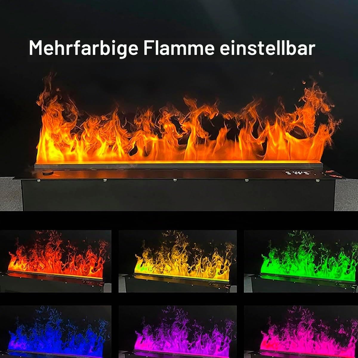 Dekorativer Elektrokamin mit Einsatz, Luftbefeuchter mit 3D Zerstäuber-Wasserdampf mit 3mm ultradünnem oberen Panel (70cm)