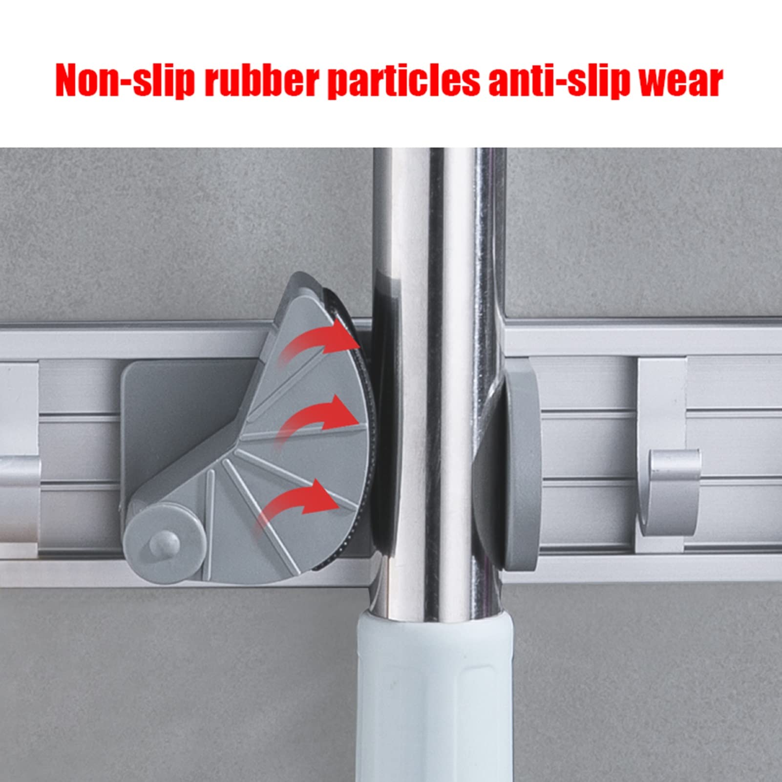 Wandhalterung Besenständer, Space Aluminium Mopphalter Werkzeug Organizer, selbstklebend, kein Bohren, strapazierfähiger Moppständer, for Hausgarten, Garage (Size : 50 * 4.5cm)