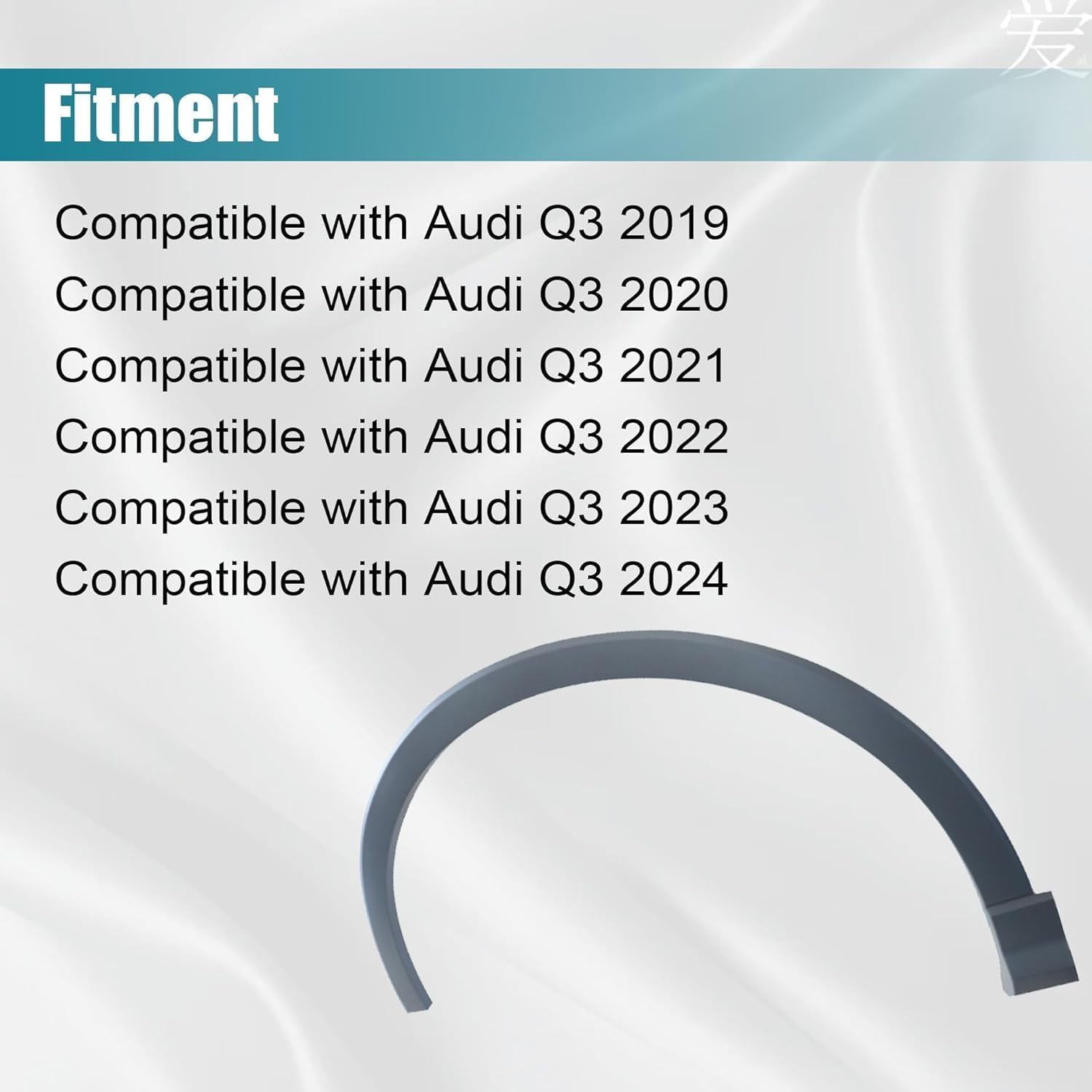 GXARTS Grey Left Side Front Wheel Opening Molding Trim 83A853717AGRU Compatible with Audi Q3 2019 2020 2021 2022 2023 2024