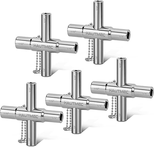 Miniatura 8 de HAUTMEC - Llave de agua sillcock de 4 vías, 1/4", 9/32", 5/16", 11/32" Llave multifunción de acero para llaves de paso, grifos, válvulas y espigas