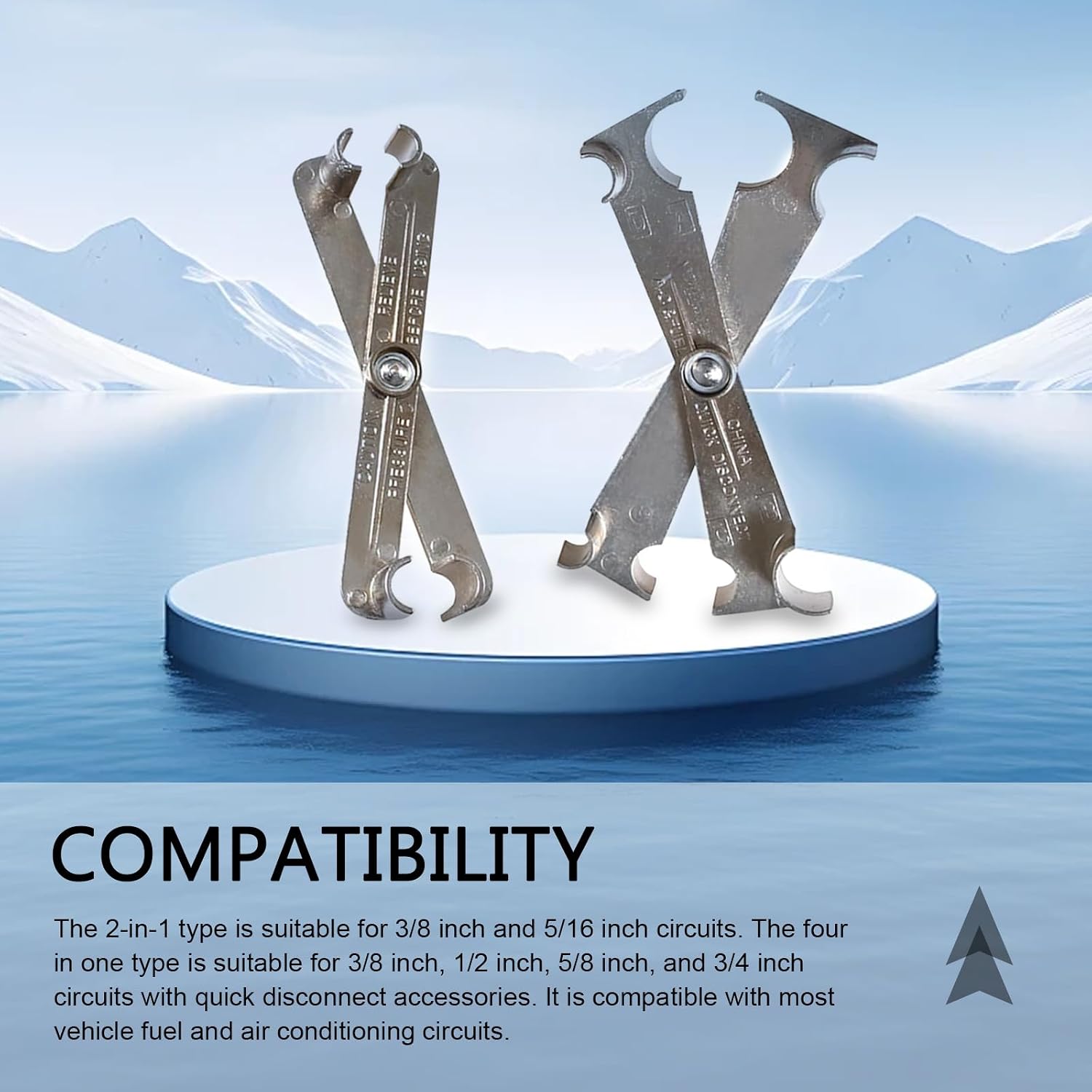 2PCS Fuel Line Disconnect Scissor Tool, 3/8 5/16 Inch Multi-Purpose Fuel Line Disconnect Tool for Quick Disconnection, Fuel Filter Removal Tool for Transmission, Heater, and A/C Line
