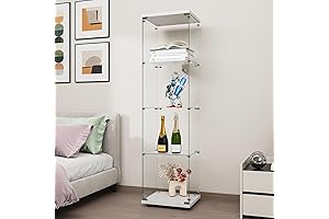 FANYUSHOW Glass Curio Display Cabinet for Living Room