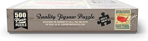 Miniatura 10 de Explore America Map 50 emblemas estatales, póster vintage del orgullo estatal, rompecabezas premium de 500 piezas para adultos