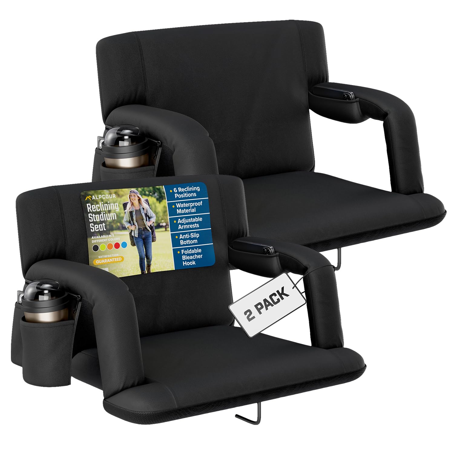 Amazon.com: Alpcour Reclining Stadium Seat – Wide Bleacher Chair