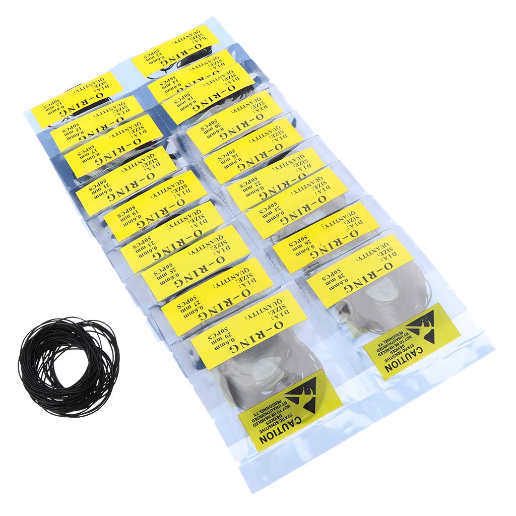 950 szt. gumowa silikonowa uszczelka do zegarka o-ring tylna obudowa uszczelki 12 mm-30 mm 0,5 mm, Zestaw 5 (0,6 mm), 0.6mm