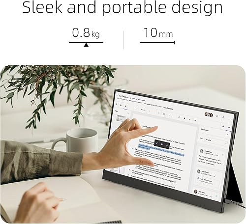 Miniatura 10 de Monitor portátil para laptop, 11.6", 1080P, pantalla LCD, 60Hz, montaje en pared y soporte de escritorio, conexión HDMIUSB-C, ligero para viajes