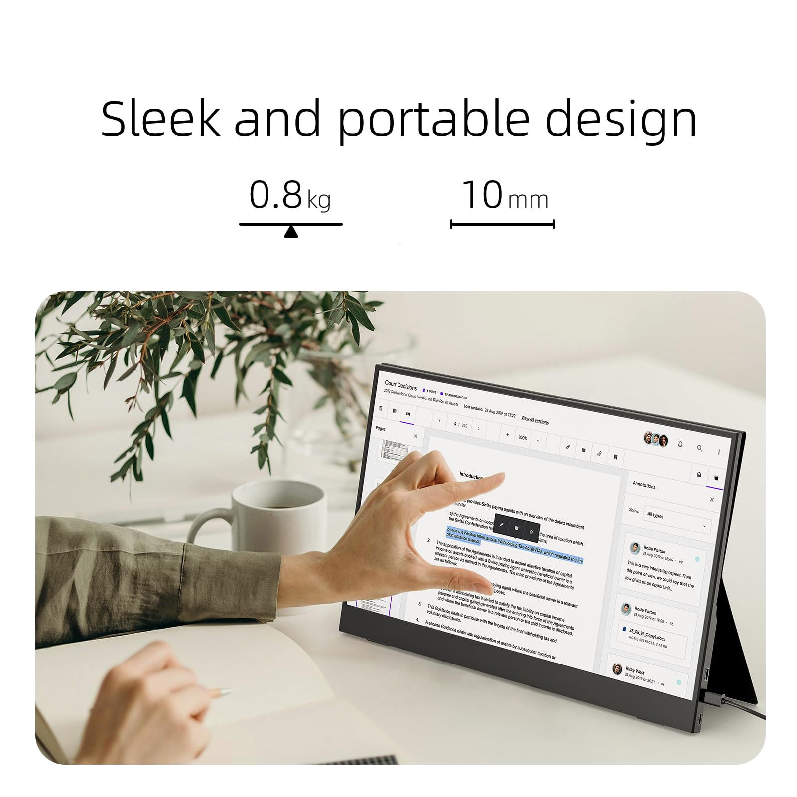 Amazon.co.jp: ノートパソコン用ポータブルモニタータッチスクリーン