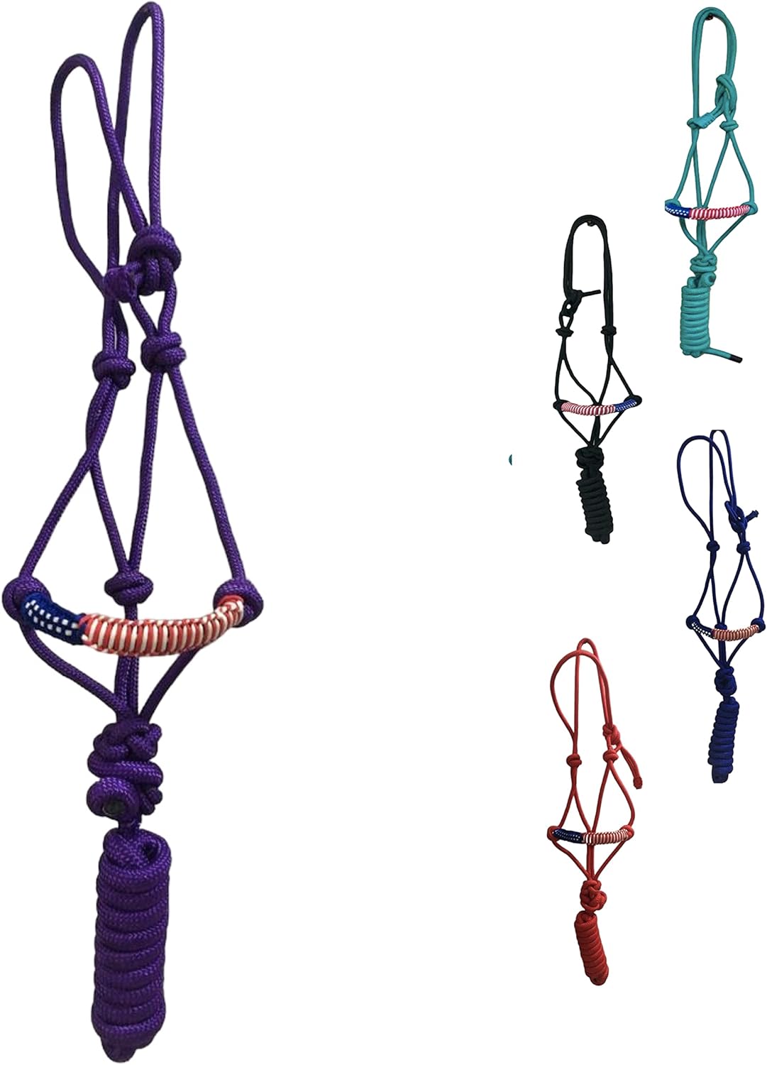 Majestic Ally Poly Braided Patriotic Nose Poly Rope Halter and 10' Matching Lead
