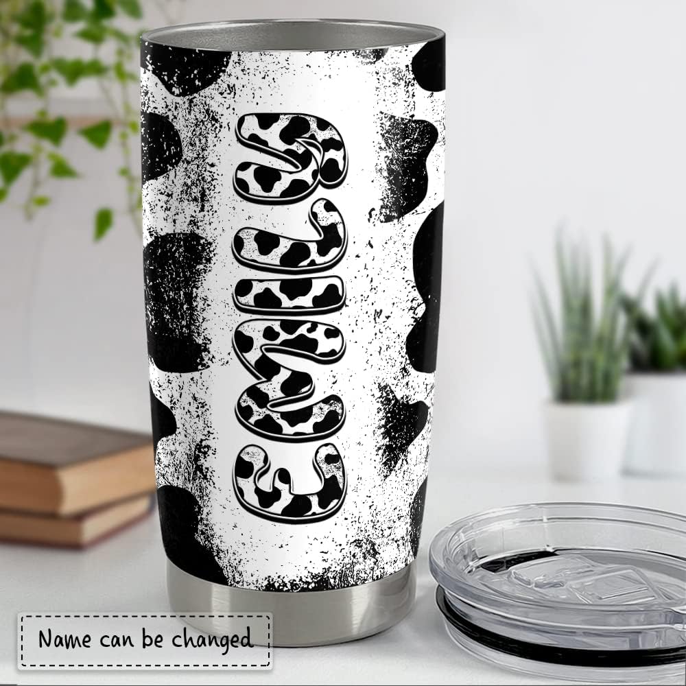 SANDJEST Personalized Cow Tumbler 20oz 30oz Tumblers with Lid Gift for Women Girl Daughter Sister Animal Lovers Farm Girl Christmas Birthday - Image 4