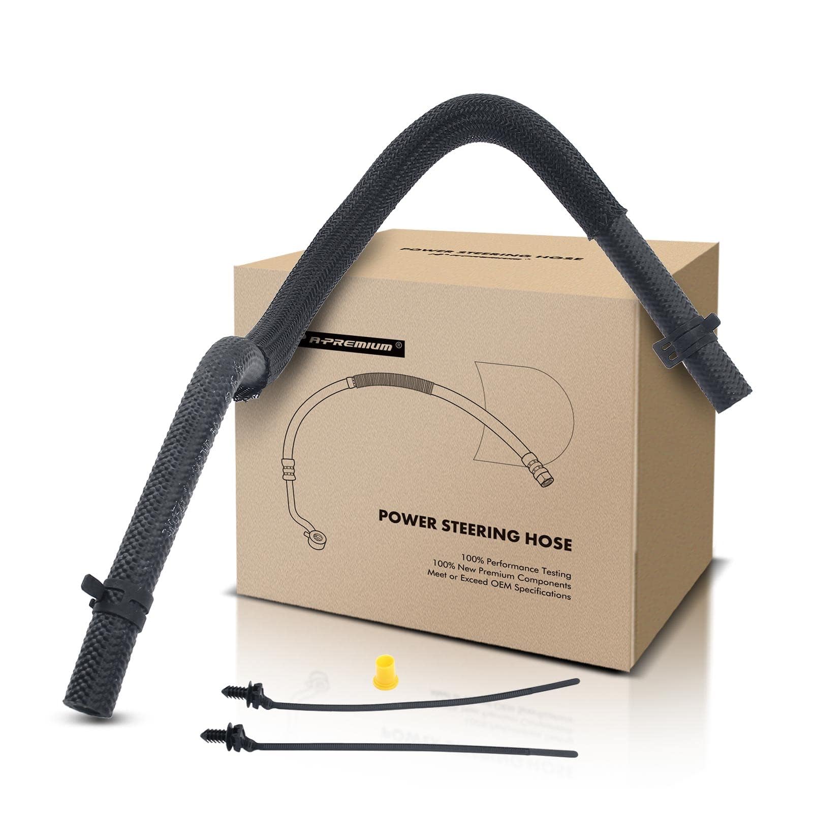 A-Premium Power Steering Return Hose Line Assembly Compatible with Ford Taurus, Flex & Lincoln MKS, MKT, 2010 2011 2012, V6 3.5L 3.7L, Pipe To Cooler