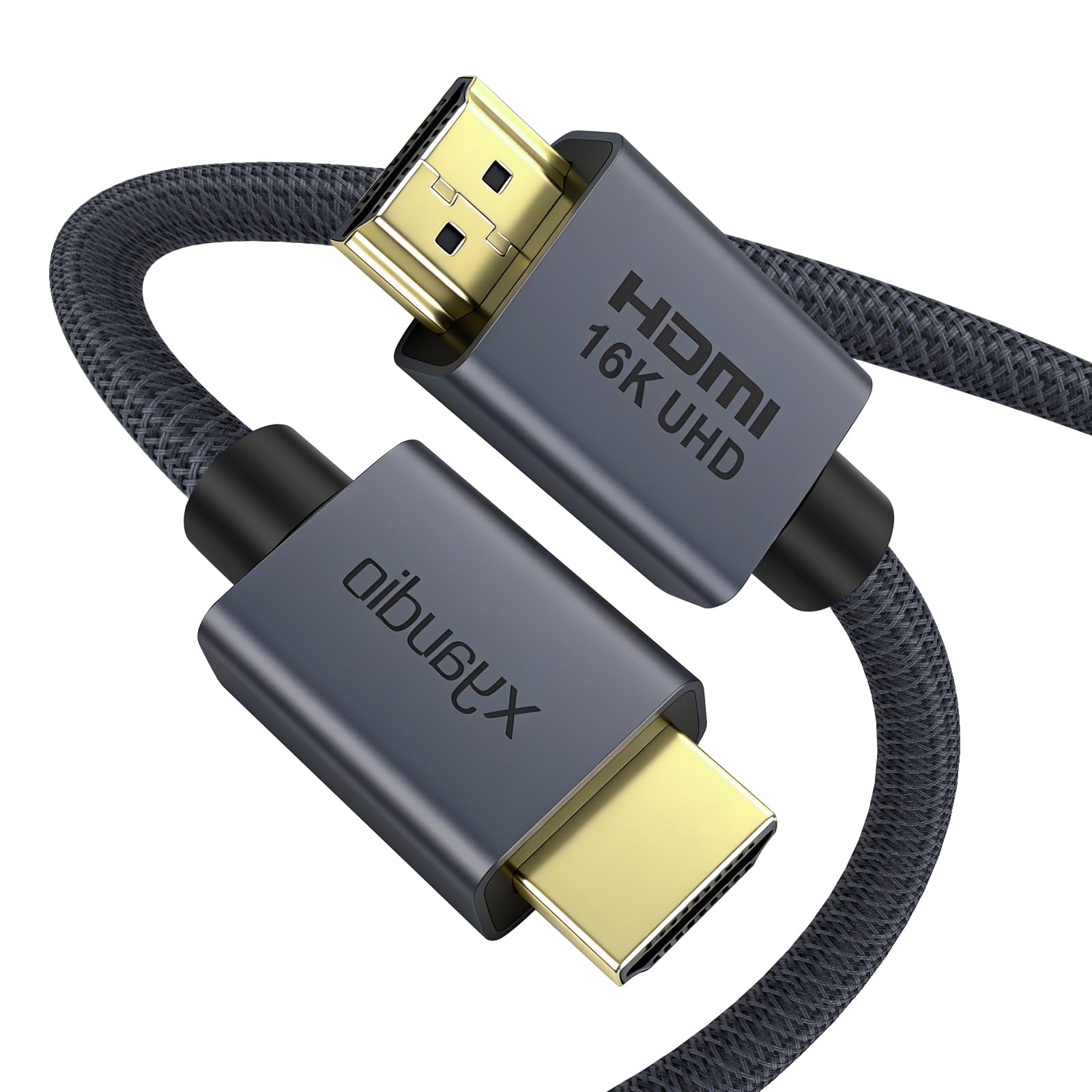 Cavo HDMI 2.2 da 16 K, 96 Gbps, in nylon intrecciato ad altissima velocità con Ethernet, supporta 16K a 60Hz, 8K a 120Hz, 4K a 144Hz, eARC, VRR, HDR10, compatibile con PS5, Xbox, PC, TV, Blu-ray, Home