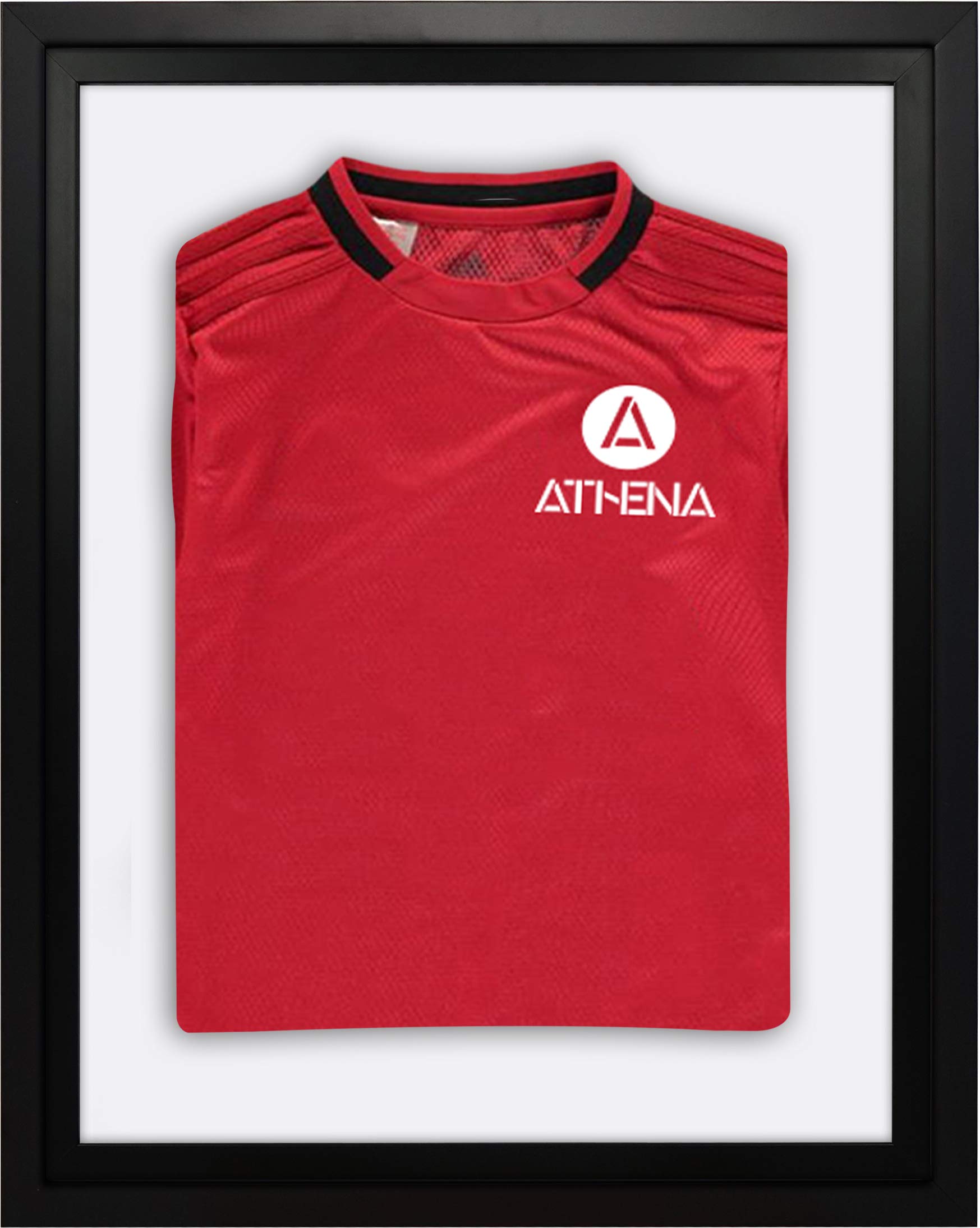 Athena Premium Holzrahmen für Baby-Shirts, 40 x 50 cm, schwarzer Rahmen, schwarzer Innenrahmen, weiße Rückwand