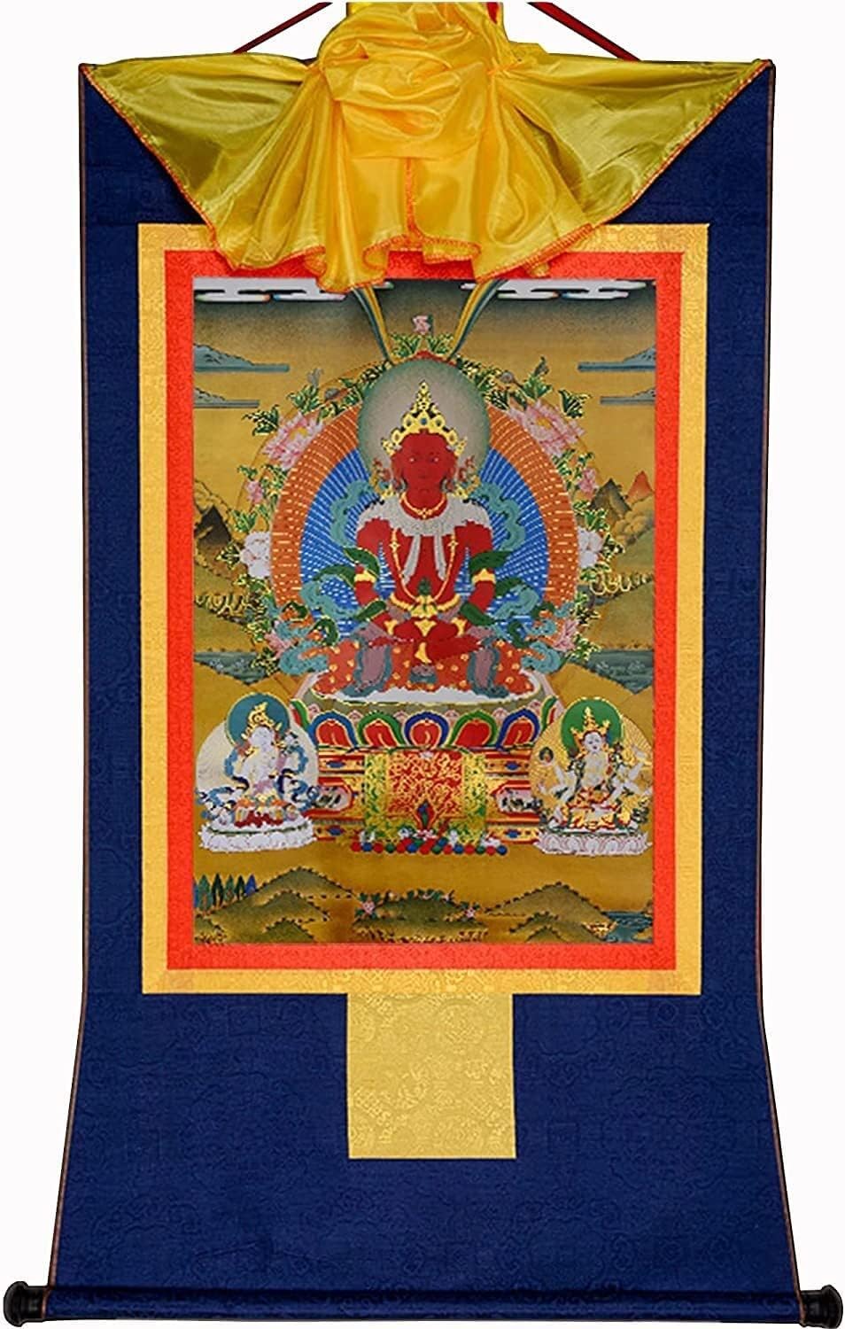 Schriftrolle hängend, Scroll-Wandbild, chinesische Kunst-Rollenmalerei, Buddha-Zen-Wandbehang, Scroll-Wandbild, tibetischer Buddhismus-Thangka-Kunst, Kurukulla, Mutter Buddha, for buddhistische Altar-