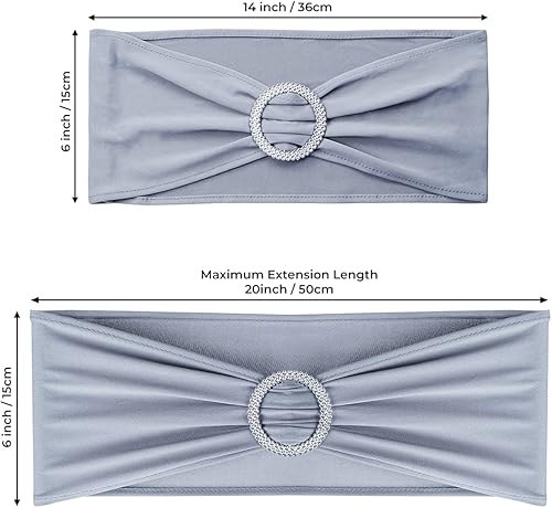 Miniatura 6 de Babenest Bandas de elastano para silla, 50 unidades, bandas elásticas de alta calidad con hebilla deslizante, lazos elásticos universales para